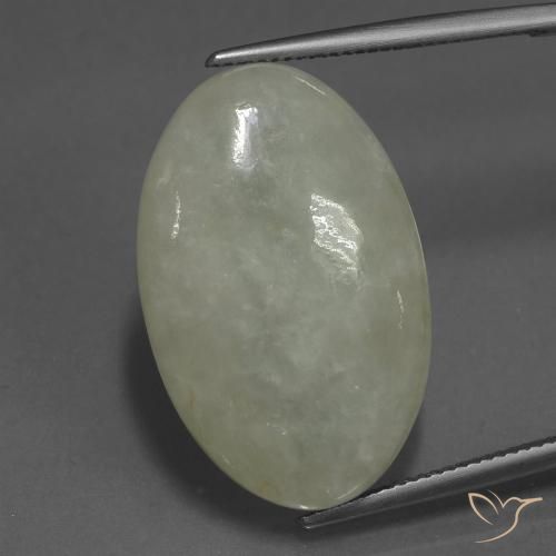 Giadeite Verde chiaro caldo naturale da 31.57 ct, Ovale, Traslucido