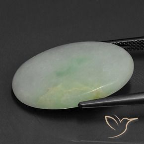 Giadeite Grigio verde naturale da 22.43 ct, Ovale, Traslucido