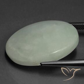 Giadeite Grigio verde naturale da 40.64 ct, Ovale, Traslucido