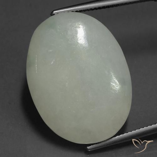 Giadeite Verde medio naturale da 39.75 ct, Ovale, Traslucido