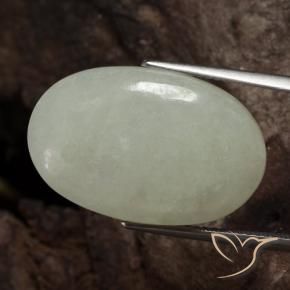 Giadeite Giallo grigiastro-verde naturale da 19.29 ct, Ovale, Traslucido