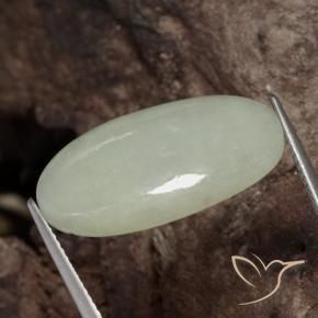 Giadeite Giallo grigiastro-verde naturale da 19.29 ct, Ovale, Traslucido