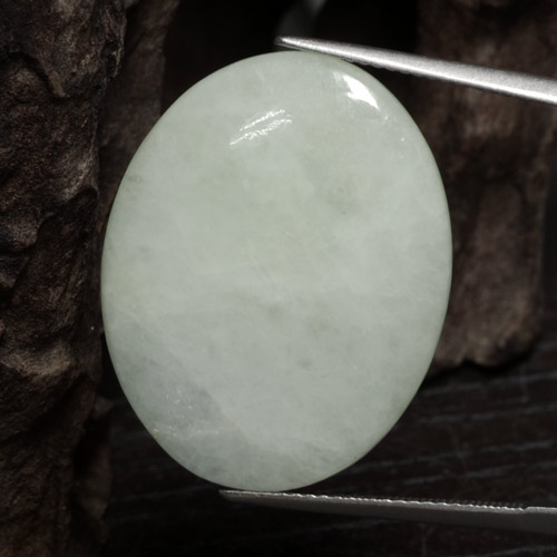 Giadeite naturale verde da 24,59 ct, taglio ovale, traslucido