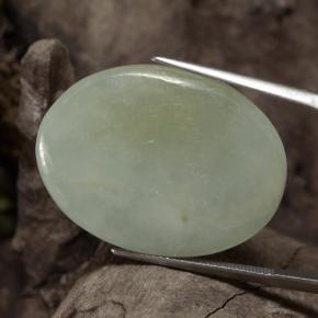 Giadeite Verde grigiastro naturale da 37.62 ct, Taglio ovale, Traslucido