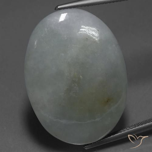 40.64ct Naturale Verde medio Giadeite, Ovale, Traslucido