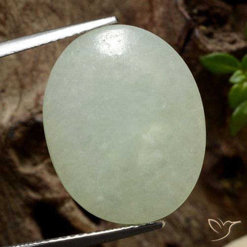 13.03ct Naturale Verde oliva Giadeite, Ovale, Traslucido