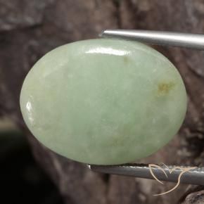Giadeite Grigio verde naturale da 12.72 ct, Ovale, Traslucido