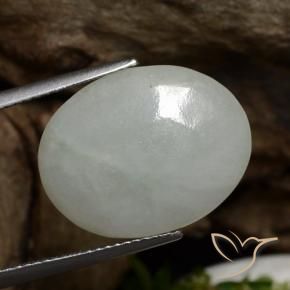 Giadeite Grigio medio naturale da 10.12 ct, Ovale, Traslucido