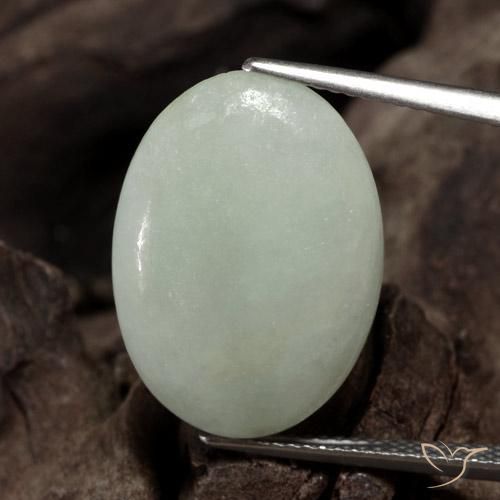 Giadeite Grigio verde naturale da 11.60 ct, Ovale, Traslucido