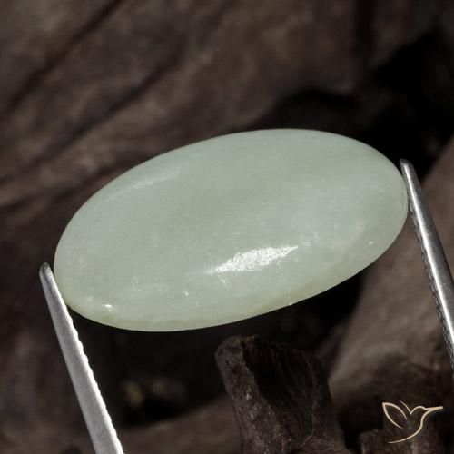 Giadeite Grigio verde naturale da 11.60 ct, Ovale, Traslucido