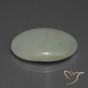 Giadeite Grigio medio naturale da 20.76 ct, Ovale, Traslucido