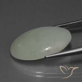 Giadeite Grigio medio naturale da 20.76 ct, Ovale, Traslucido