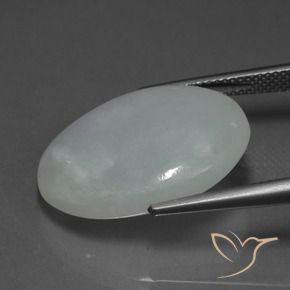 Giadeite Grigio medio naturale da 24.18 ct, Ovale, Traslucido
