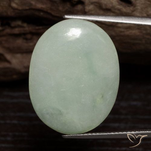 Giadeite Verde muschio naturale da 19.82 ct, Taglio ovale, Traslucido