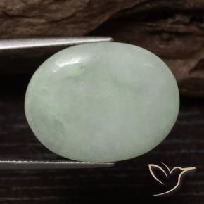 Giadeite Verde muschio naturale da 19.82 ct, Taglio ovale, Traslucido