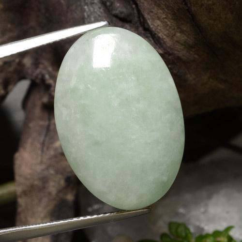 Giadeite verde medio naturale da 22,62 ct, taglio ovale, traslucido