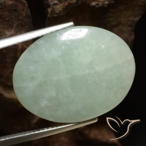 Giadeite naturale verde da 16,53 ct, taglio ovale, traslucido