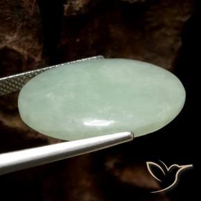Giadeite naturale verde da 16,53 ct, taglio ovale, traslucido