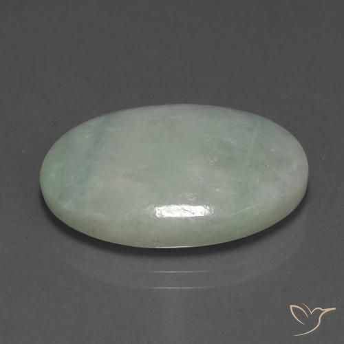 Giadeite Grigio verde naturale da 20.92 ct, Ovale, Traslucido
