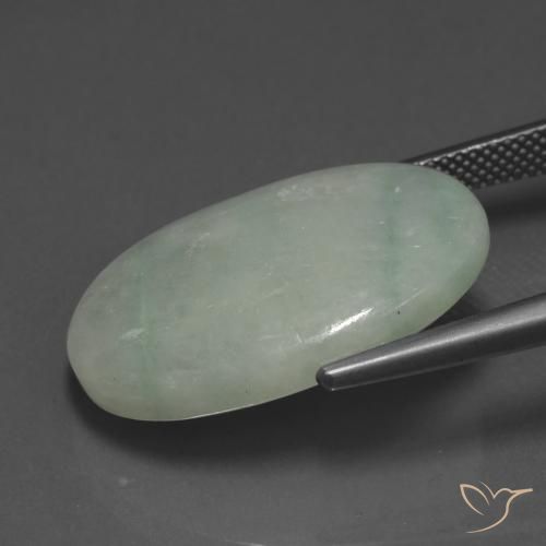 Giadeite Grigio verde naturale da 20.92 ct, Ovale, Traslucido