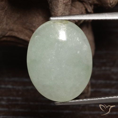 10.40ct Naturale Verde chiaro Giadeite, Ovale, Traslucido