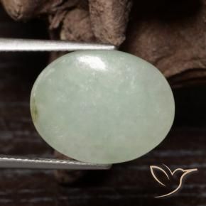 Giadeite Verde chiaro naturale da 10.40 ct, Ovale, Traslucido