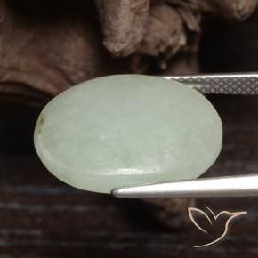 Giadeite Verde chiaro naturale da 10.40 ct, Ovale, Traslucido