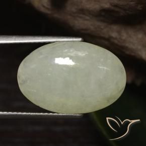 Giadeite Giallo grigiastro-verde naturale da 10.01 ct, Ovale, Traslucido