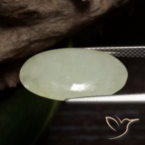 Giadeite Giallo grigiastro-verde naturale da 10.01 ct, Ovale, Traslucido