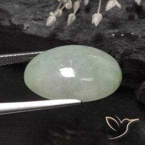 Giadeite Verde muschio naturale da 15.21 ct, Ovale, Traslucido