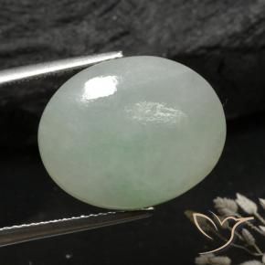 Giadeite Grigio verde naturale da 9.78 ct, Ovale, Traslucido