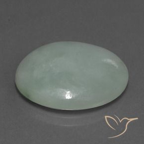 Giadeite Muschio Grigio Verde naturale da 13.75 ct, Ovale, Traslucido