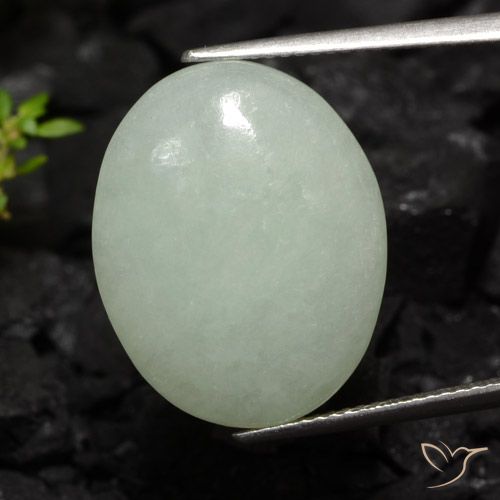17.80ct Naturale Verde nocciola chiaro Giadeite, Ovale, Traslucido