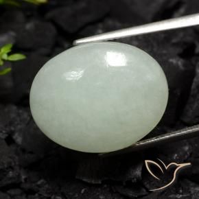 Giadeite Verde nocciola chiaro naturale da 17.80 ct, Ovale, Traslucido