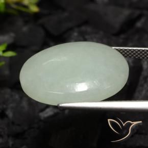 Giadeite Verde nocciola chiaro naturale da 17.80 ct, Ovale, Traslucido