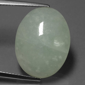 Giadeite verde naturale da 15,35 ct, taglio ovale, traslucido