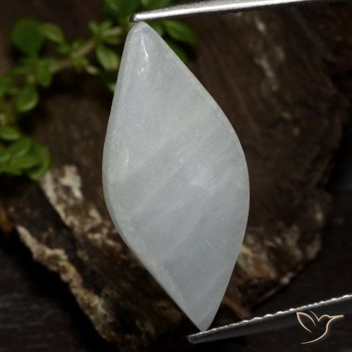 6.74ct Naturale Bianco grigio Giadeite, Taglio marquise, Traslucido
