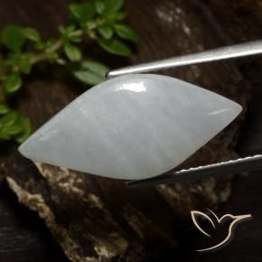 Giadeite Bianco grigio naturale da 6.74 ct, Taglio marquise, Traslucido