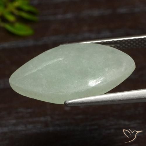 Giadeite Verde nocciola chiaro naturale da 6.77 ct, Taglio marquise, Traslucido