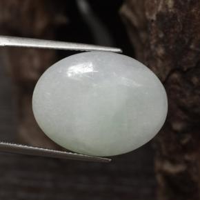 Giadeite naturale bianco da 16,87 ct, taglio ovale, traslucido