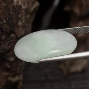 Giadeite naturale bianco da 16,87 ct, taglio ovale, traslucido