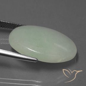 Giadeite Grigio verde naturale da 20.36 ct, Ovale, Traslucido
