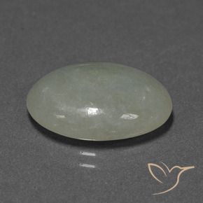 Giadeite Grigio verde naturale da 10.09 ct, Ovale, Traslucido