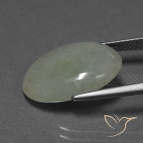 Giadeite Grigio verde naturale da 10.09 ct, Ovale, Traslucido