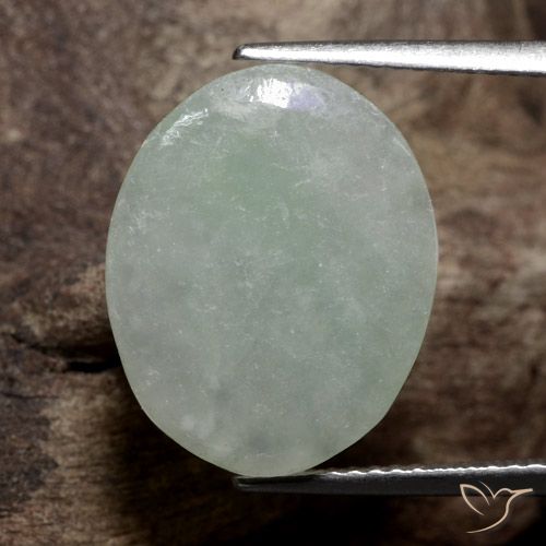 Giadeite Grigio verde naturale da 8.20 ct, Ovale, Traslucido