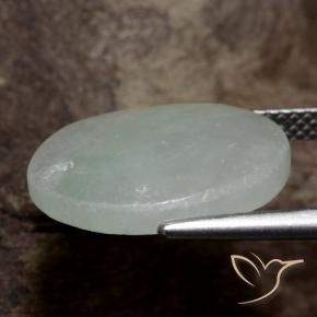 Giadeite Grigio verde naturale da 8.20 ct, Ovale, Traslucido