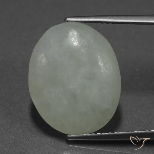 9.66ct Naturale Verde grigiastro Giadeite, Ovale, Traslucido