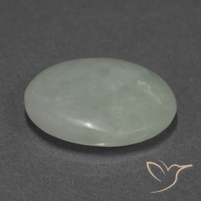 Giadeite Verde grigiastro naturale da 9.66 ct, Ovale, Traslucido