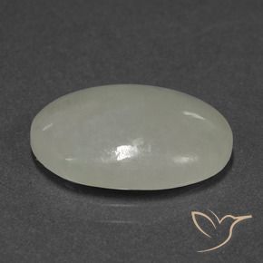 Giadeite Verde grigiastro naturale da 9.03 ct, Ovale, Traslucido