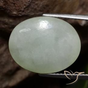Giadeite Grigio verde naturale da 9.17 ct, Ovale, Traslucido
